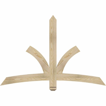 Ekena Millwork Davenport Rough Sawn Timber Gable Bracket, Douglas Fir, 60"W x 40"H x 2"D x 4"F, 16/12 Pitch GBW060X40X0204DAV00RDF